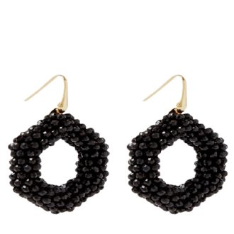 Lott.gioielli Black Earring Glassberry Hexagon