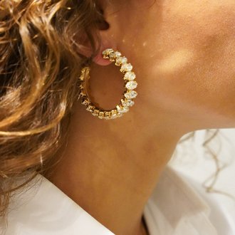 Lott.gioielli Kristalkleurige Zirconia Earrings Creool M