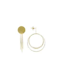 Lott Gioielli Earring Brushed Round Triple Hoops Glow M