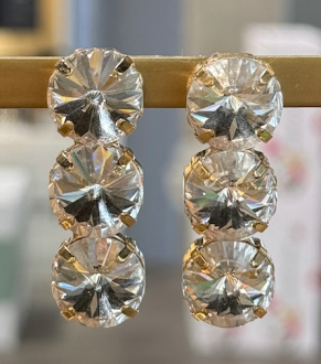 Lott Gioielli Ce Sw Octagon Fall Three Stones - Crystal - G