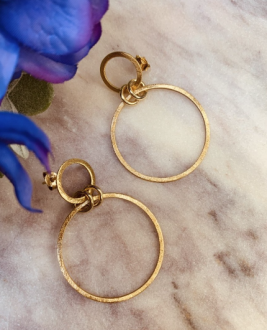 Lott. Gioielli Gouden Oorbellen Classic Eslie Rond Satin
