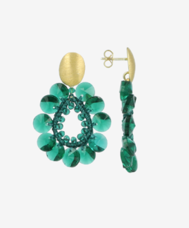 Lott Gioielli Flower Drop Element - Emerald