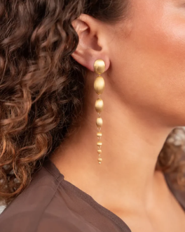 Lott Gioielli Earring Waterfall Of Stones - Gold